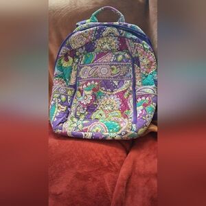 Vera Bradley Purple and Green Patterned Backpack
